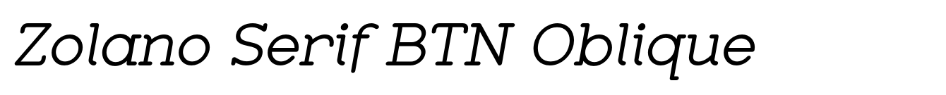 Zolano Serif BTN Oblique image